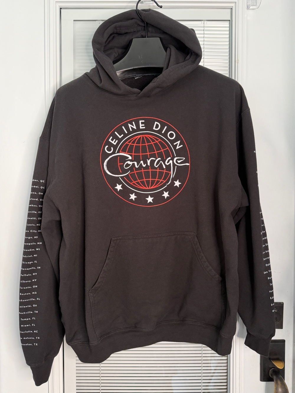 Celine Dion XXL Courage Tour Hoodie Sweatshirt with Sleeve Text